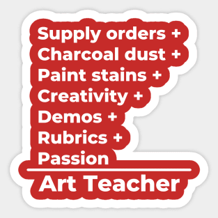 Art Teacher Equation Sticker